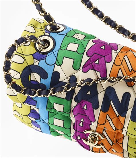 chanel printed fabric & gold-tone metal multicolor|where to buy chanel fabric.